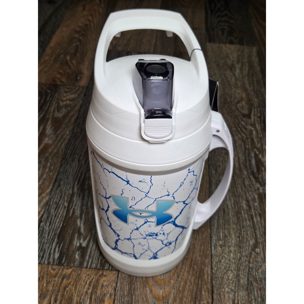 Under Armour Playmaker 64oz Insulated Water Jug White Blue Crackle UA71250 NEW